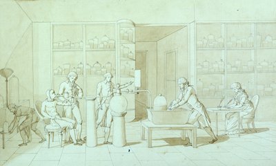 Antoine Lavoisier e i suoi esperimenti sulla respirazione da Marie Anne Pierrette Lavoisier