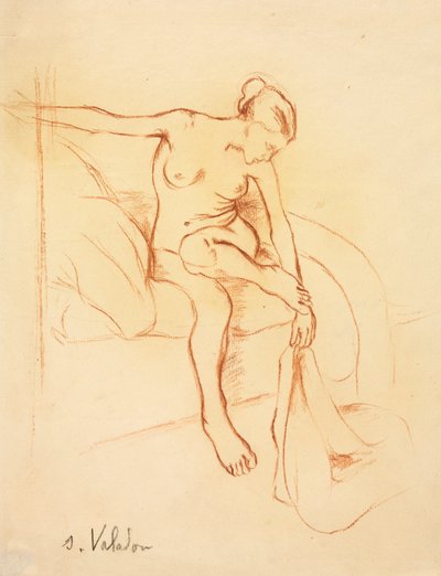 Donna nuda seduta su un letto, primo terzo del XX secolo da Marie Clementine (Suzanne) Valadon