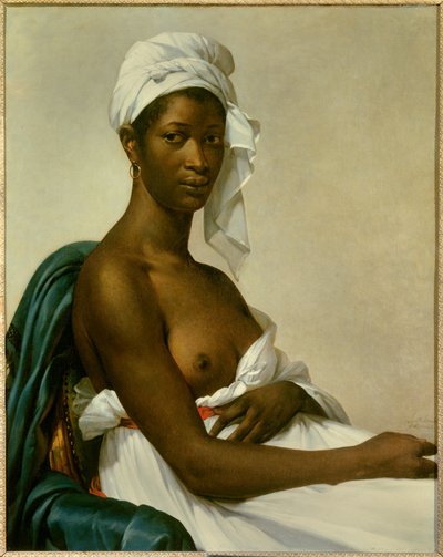 Ritratto di una negra Una donna nera con il petto indovinato. Dipinto di Marie-Guillemine Benoist, nata Marie Guillemine de Laville-Leroux (1768-1826) 1800 da Marie Guilhelmine Benoist