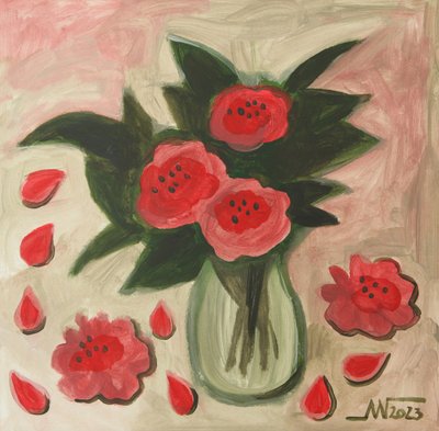Fiori rossi astratti da Marina Gorkaeva