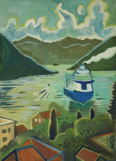 Nave da crociera lungo i fiordi costieri da Marina Gorkaeva