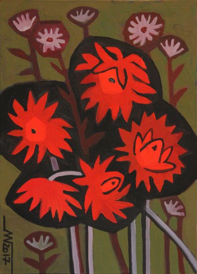 Fiori astratti rossi da Marina Gorkaeva