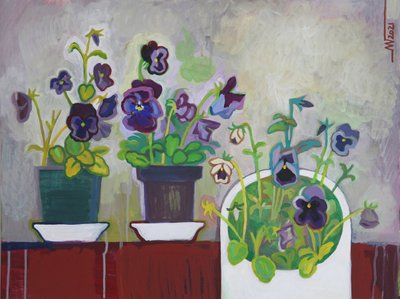 Vivaci viole del pensiero in vaso da Marina Gorkaeva