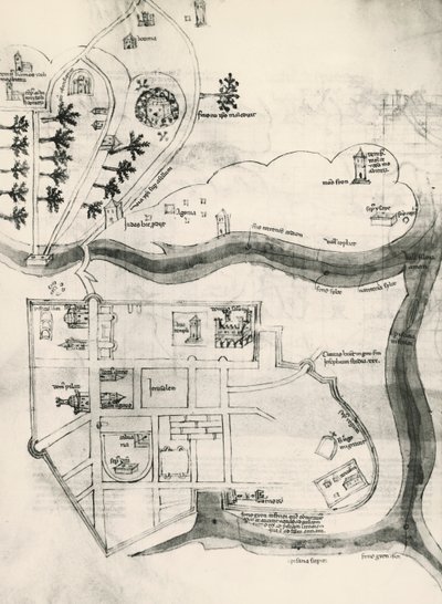 Mappa di Gerusalemme, dal Libro dei Segreti dei Fedeli della Croce (Liber Secretorum Fidelium Crucis) da Marino the Elder (after) Sanuto