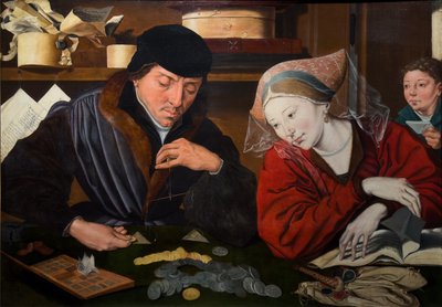 Il banchiere e sua moglie da Marinus van (follower of) Reymerswaele
