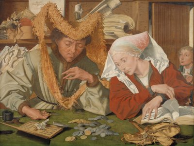 Il mercante e sua moglie da Marinus van Reymerswale