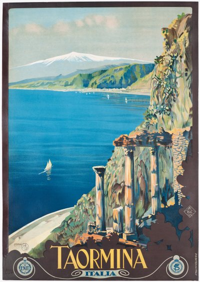 Poster pubblicitario per Taormina, c.1927 da Mario Borgoni