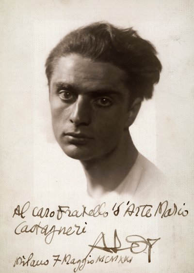 Ritratto del pittore Roberto Aloy, 07/06/1921 (foto b/n) da Mario Castagneri