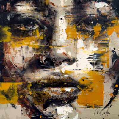 Ocre, 2023 (acrilico e olio su tela rovesciata) da Mario Henrique