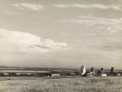 Elevatori di grano nel Midwest, "granaio degli Stati Uniti". / Grandi pianure, Carter, Montana da Marion Post Wolcott