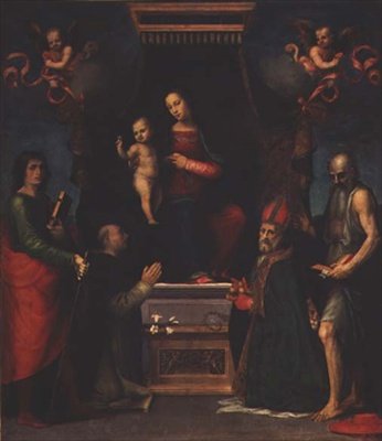 Madonna col Bambino con San Giuliano, San Domenico, San Nicola di Bari e San Girolamo da Mariotto Albertinelli