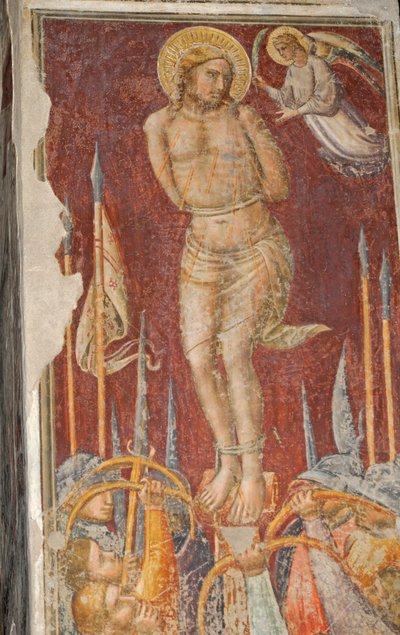 San Sebastiano, affresco di Mariotto di Nardo, Chiesa di Santa Maria Maggiore, Firenze (Lista del Patrimonio Mondiale UNESCO) da Mariotto di Nardo