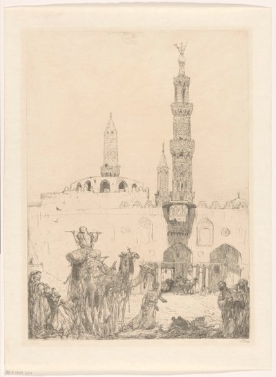 Moschea di Al-Azhar al Cairo da Marius Bauer (signed by artist)