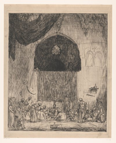 Uomini orientali che mangiano da Marius Bauer (signed by artist)