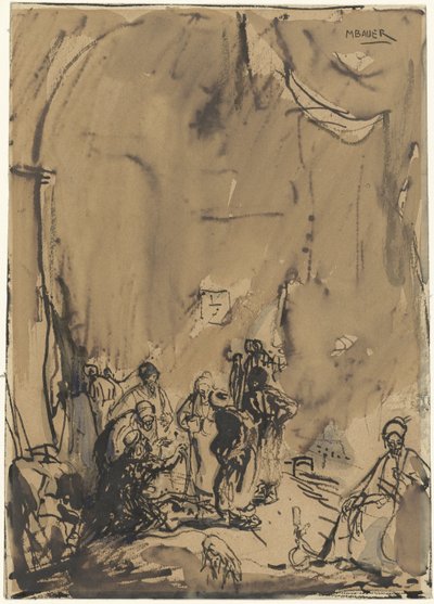 Gruppo di orientali in conversazione animata da Marius Bauer