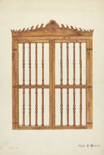 Porte a griglia di legno da Marius Hansen