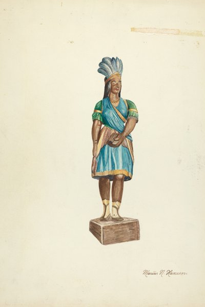 Indiano di legno femminile, 1935-1942 da Marius Hansen