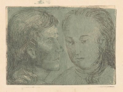 Giovane uomo di profilo e donna da Marius Holleman