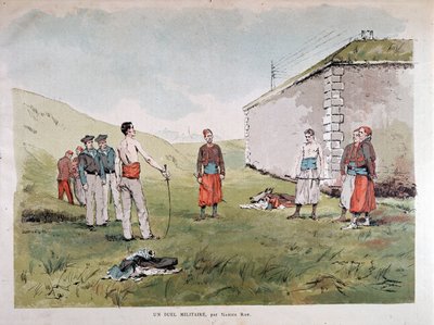 Un duello militare - acquerello di Marius Roy, Museo Carnavalet da Marius Roy
