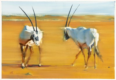 Oryx arabi in cerchio, 2010 da Mark Adlington