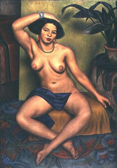Nudo seduto, o zingara alla sua toilette da Mark Gertler