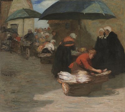 Una pescheria fiamminga (olio su tela) da Mark Senior