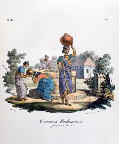 Donna Brahmin che raccoglie acqua, 1828 da Marlet et Cie