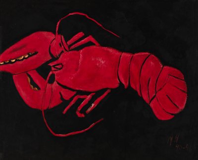 Aragosta su sfondo nero, 1940-1941 da Marsden Hartley