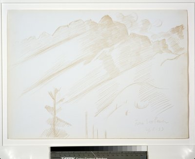 Paesaggio montano con nuvole e alberi da Marsden Hartley