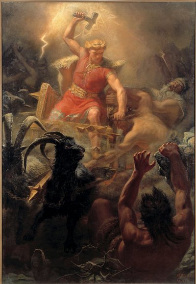 Il combattimento di Thor con i giganti da Mårten Eskil Winge