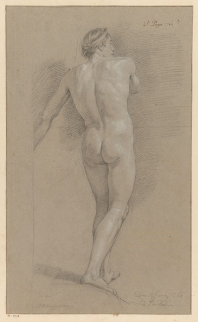 Nudo maschile in piedi, visto di schiena (2° premio 1766) da Marten Houtman