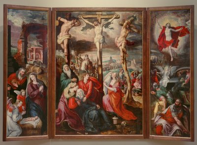 Crocifissione - Nascita di Cristo - Resurrezione di Cristo da Marten de Vos
