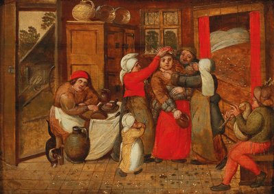 Preparativi per il letto nuziale, 1570s da Marten van Cleve the Elder