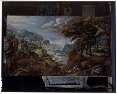 Paesaggio con una fonderia di ferro da Marten van Valckenborch