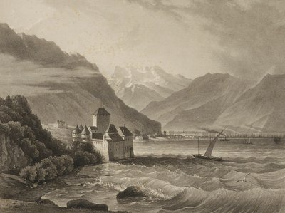 Chateau de Chillon; vista da Vevey da Martens
