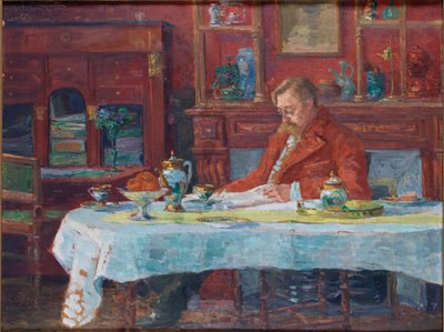 Émile Verhaeren al tavolo, 1900 da Marthe Verhaeren
