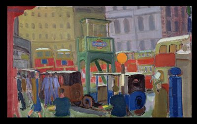 Scena di strada a Londra (olio su tela) da Martin Bloch