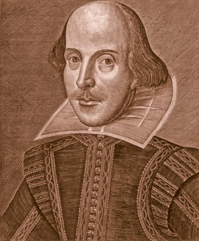 Ritratto di Shakespeare, 1623 da Martin Droeshout