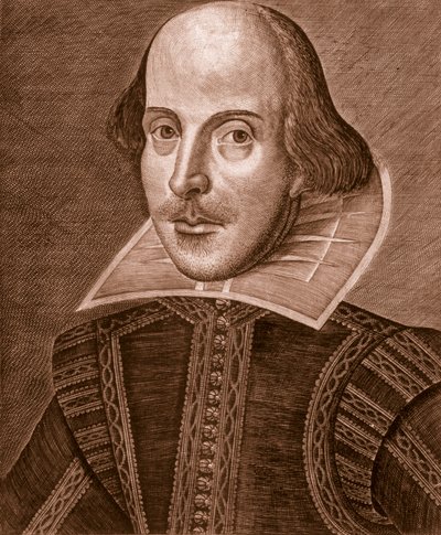 Ritratto di Shakespeare, 1623 da Martin Droeshout