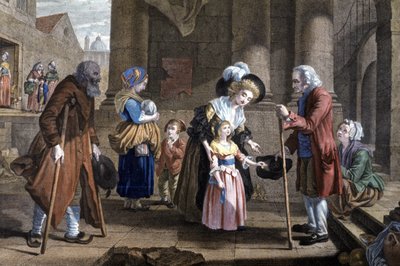 Lezione di umanità. Educazione di una giovane ragazza, c.1790 (incisione) da Martin Drölling