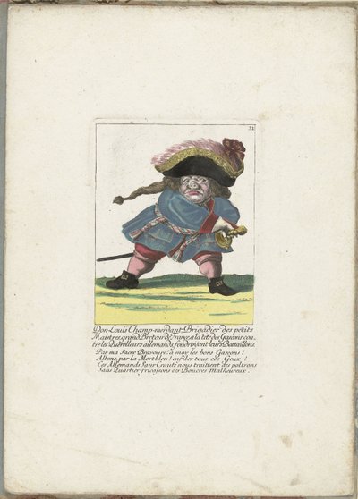 Il nano francese Don Luis Champ-merdant, ca. 1710 (Il Callotto resurcitato) da Martin Engelbrecht (attributed to)