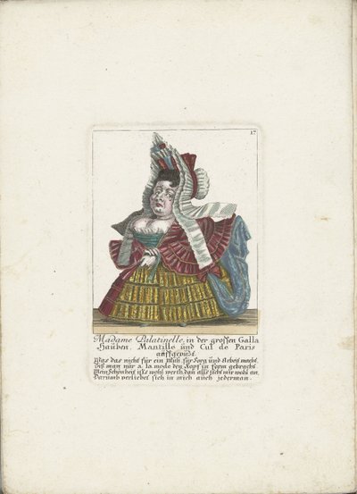 De Franse dwerg Madame Palatinelle, ca. 1710 da Martin Engelbrecht (attributed to)