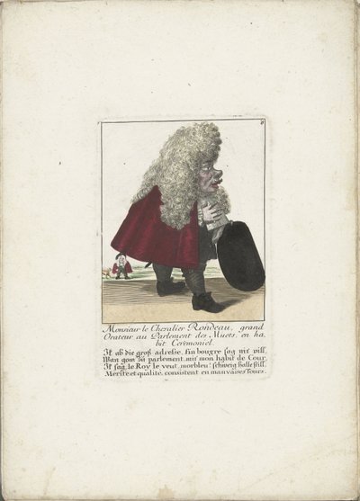 Il nano Chevalier Rondeau come membro del parlamento, ca. 1710 da Martin Engelbrecht (attributed to)