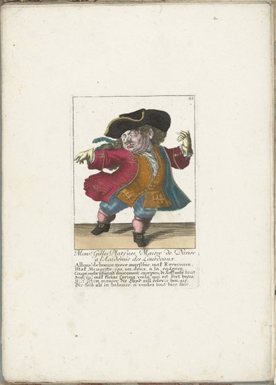 Il nano Gilles Platfues come maestro di danza francese, ca. 1710 (Il Callotto resurcitato) da Martin Engelbrecht (attributed to)