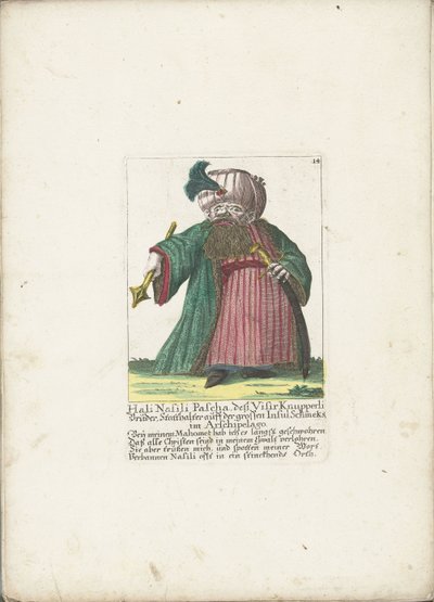 Il nano Hali Nasili Pascha, ca. 1710 da Martin Engelbrecht (attributed to)