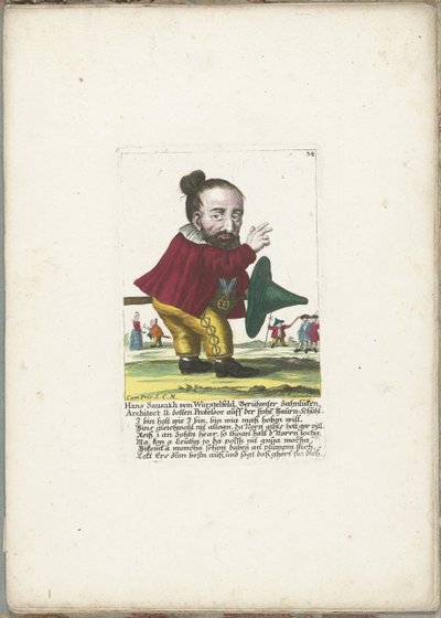 Il nano Hans Sausakh von Wurstelfeld, ca. 1710 da Martin Engelbrecht (attributed to)