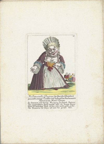 La nana Mademoiselle Poupon, come bellezza parigina, ca. 1710 da Martin Engelbrecht (attributed to)
