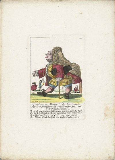 Il nano Monsieur le Marquis de Sauterelle, ca. 1710 da Martin Engelbrecht (attributed to)
