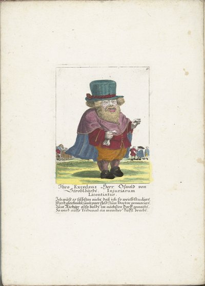 Il nano Oswald von Stroblbardt, ca. 1710 da Martin Engelbrecht (attributed to)