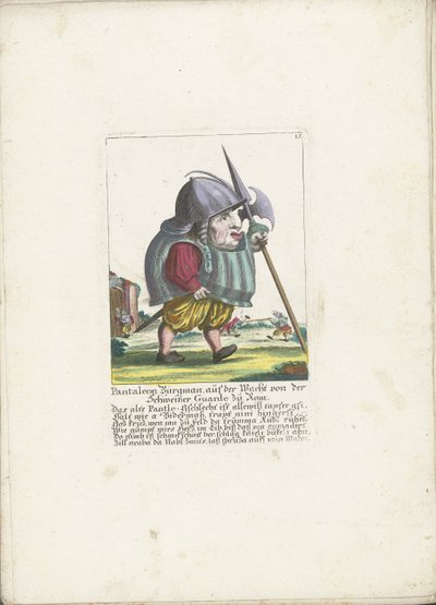 Il nano Pantaleon Bürgman della Guardia Svizzera a Roma, ca. 1710 da Martin Engelbrecht (attributed to)